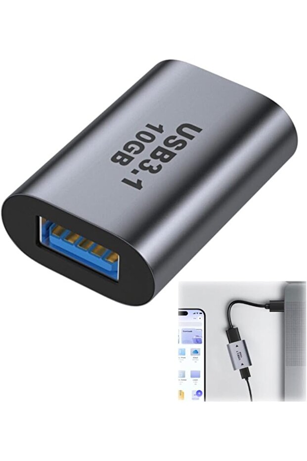 محول USB C أنثى إلى USB أنثى، محول OTG ثنائي الاتجاه USB 3.1 Gen2 من النوع C إلى النوع A بسرعة 10 جيجابت في الثانية