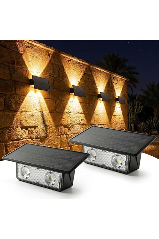 2 Pack Solar Up Down Wall Lights IP65 Waterproof 5 Color Temp