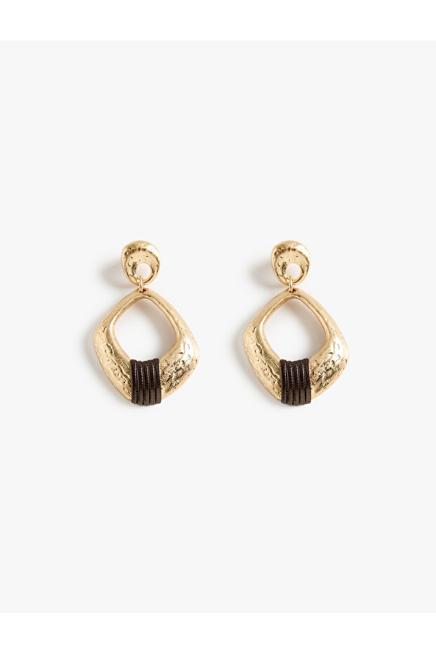 Textured Oversized Dangle Geometric Earrings
