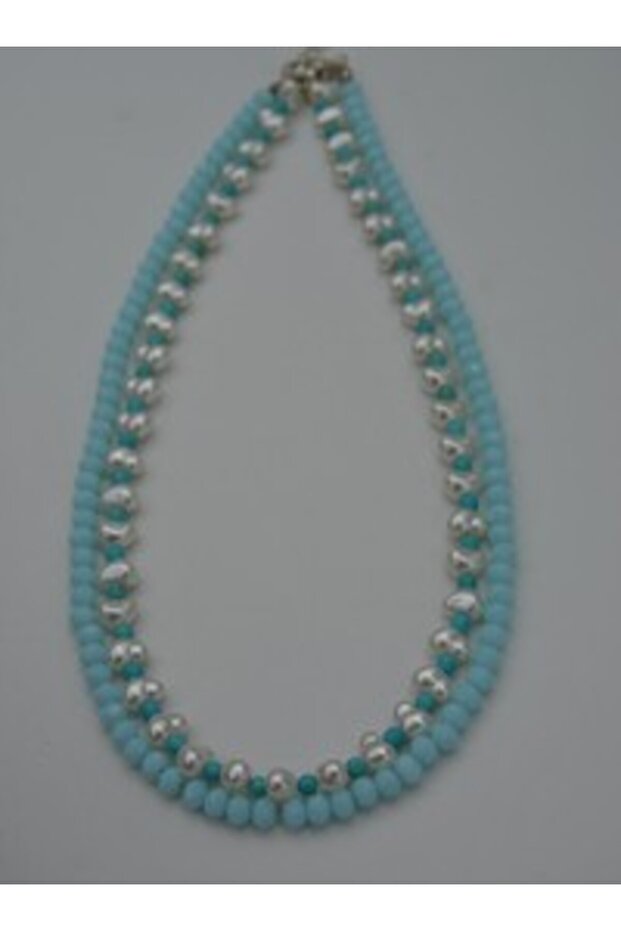 Double Turquoise Necklace - Blue -