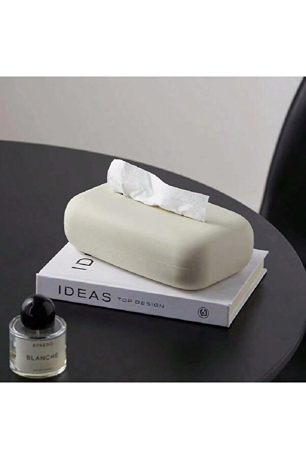 Cream Color Light Luxury Tissue Box Soft Waterproof Tissue Box Cover Silicone Reusable Wet Wipe Box
