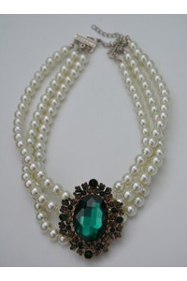 Special Design Choker Necklace and Earring Set - White -