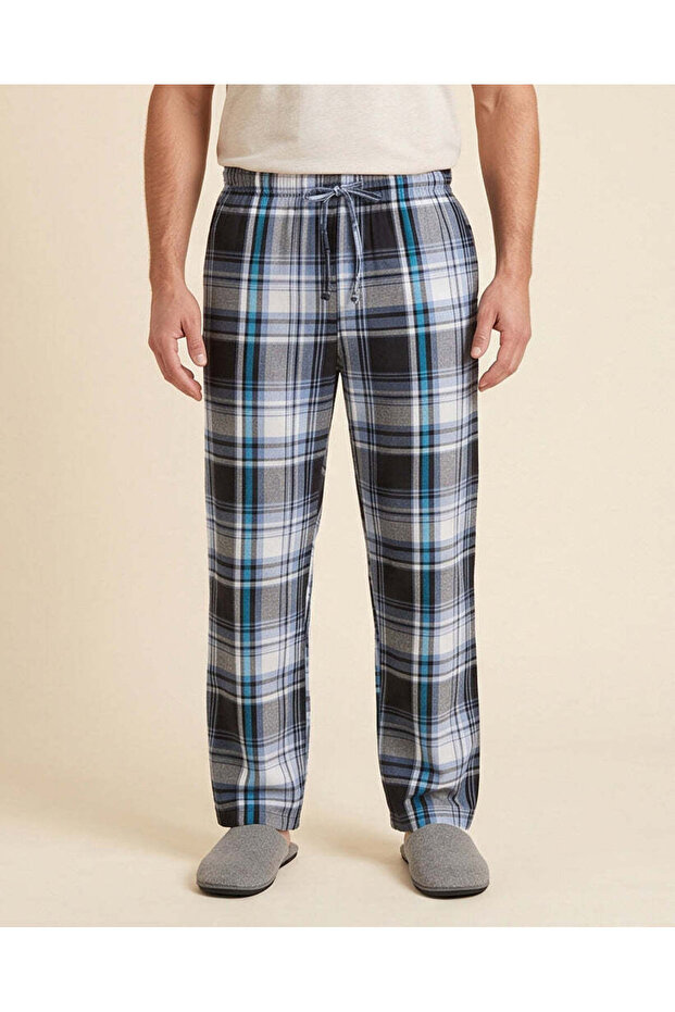 Men Blue Check Pyjama Pants