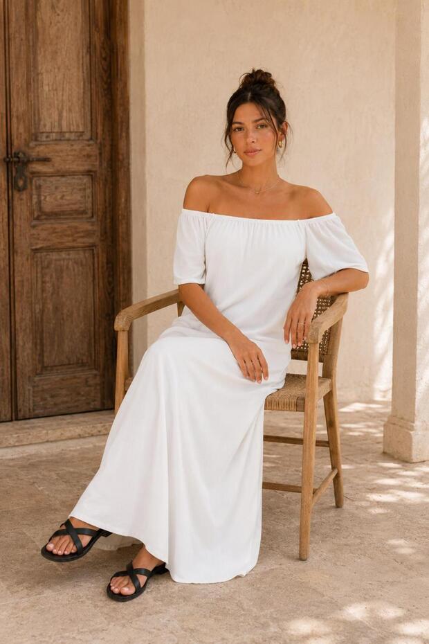 Women's Open Shoulder Maxi Dress
