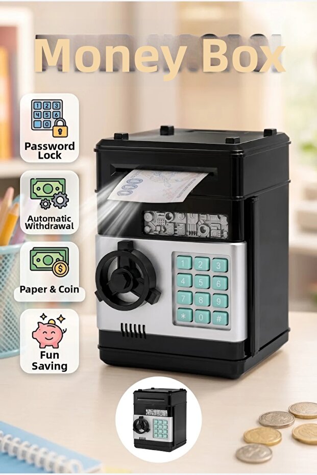 Electronic Password Money Safe Box with Atm Mechanism and Appearance of Atm Machine