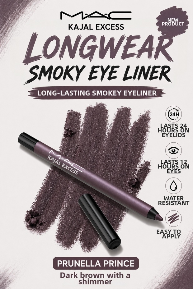 Kajal Excess Smoky Eye Pencil - 24 Hour Long-Lasting Waterproof Kajal Pencil
