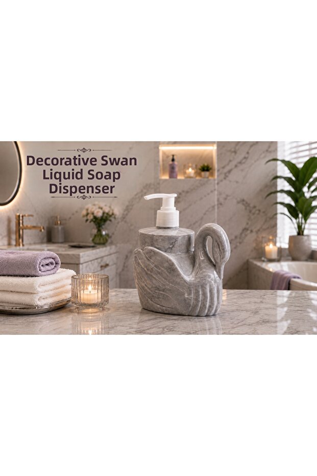 Decorative Swan Liquid Soap Dispenser, Stylish Swan-Shaped Bathroom and Kitchen Liquid Soap Dispenser (Acrylic Plastic)