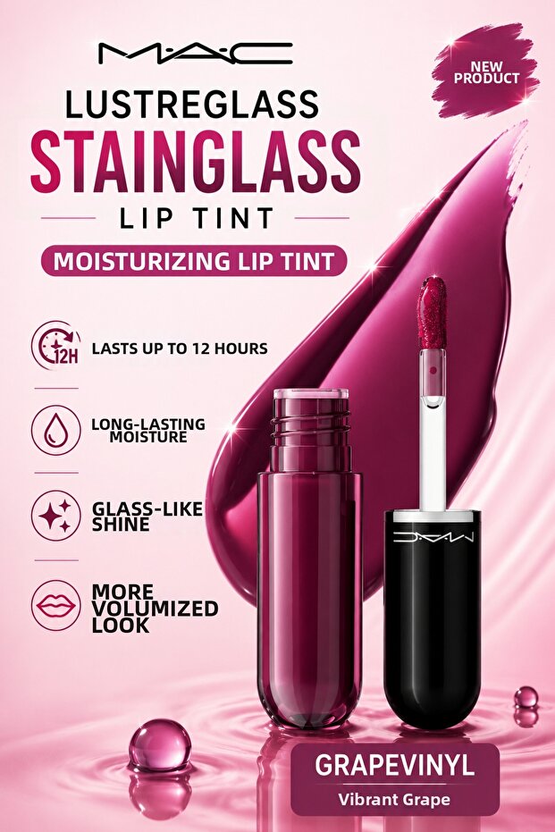 Lustreglass Stainglass Lip Tint - 12 Hour Lasting Glass-Luster Moisturizing Lip Tint