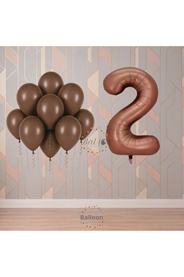 Bal10 2 Year Old Brown Themed Birthday Party Set