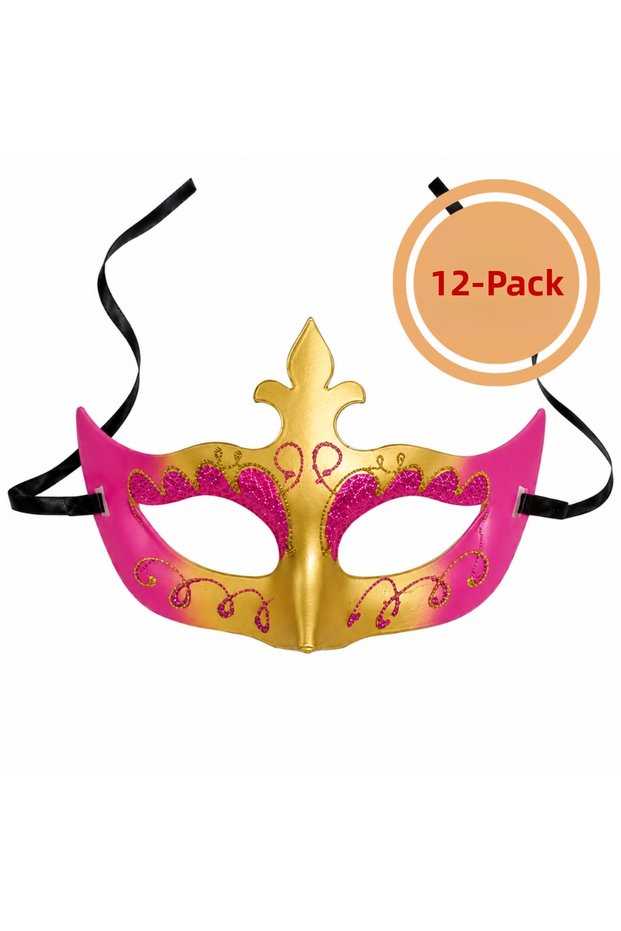 Prom Mask Pink 12 Pack New Year's Eve Halloween Halloween Costume Party Bachelorette