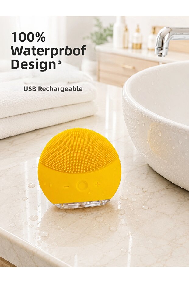 Vibrating Silicone Facial Cleansing Device Adjustable Intensity Waterproof
