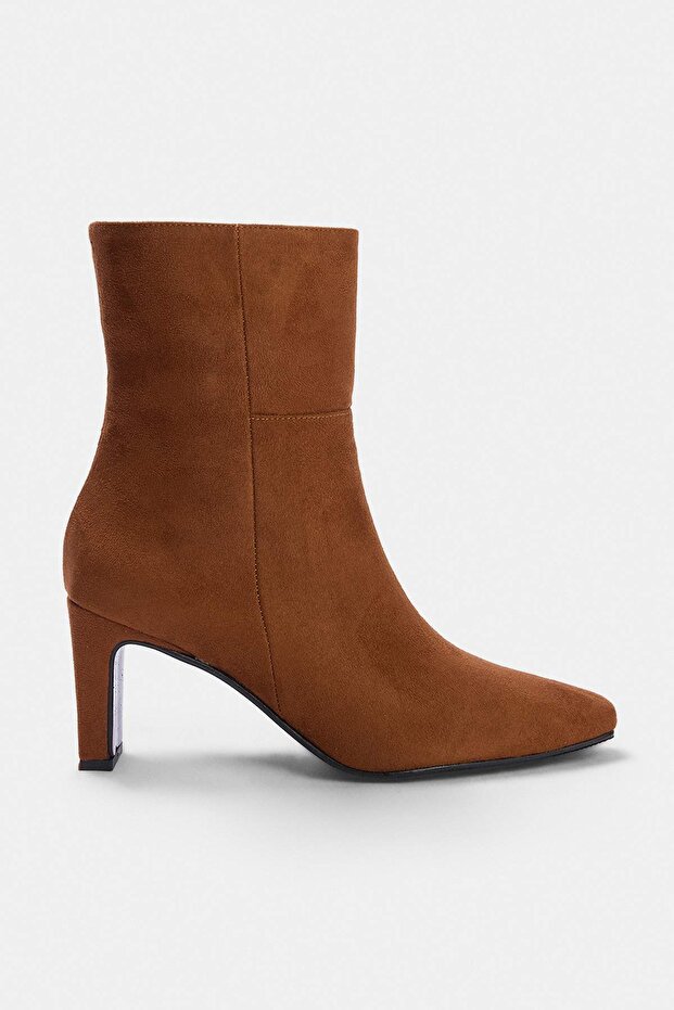 Tan Suede 7 cm Women's Block Heel Boots Takaw27Bo00002