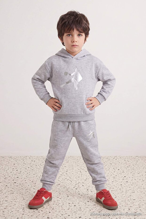 Gray Plain Knitted Bottom - Top Set Tkdaw27Au00022