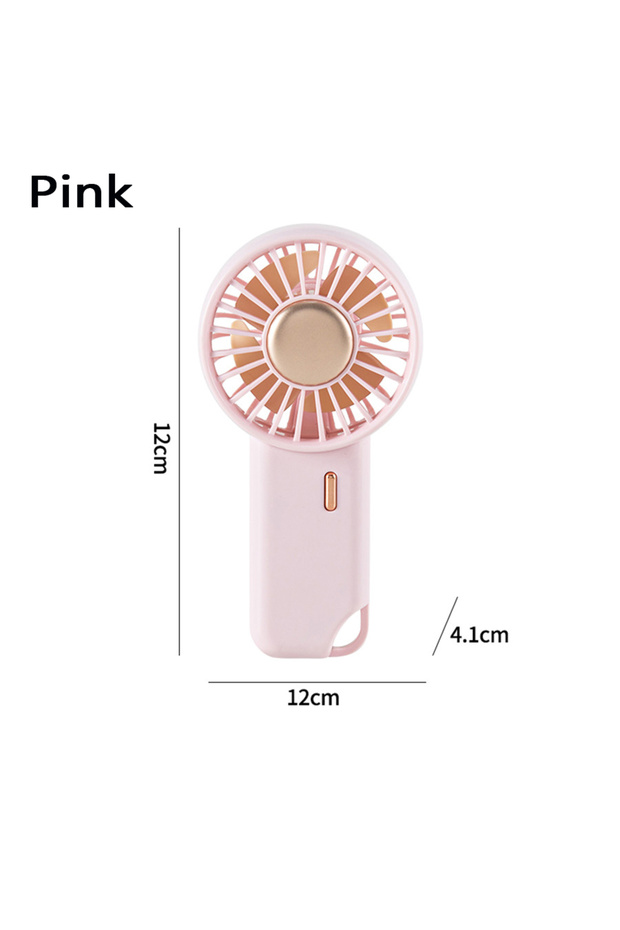 Pink MEET SUN 3-Speed Silent Small Handheld Portable Electric Fan Desktop USB Charging Sports Pocket