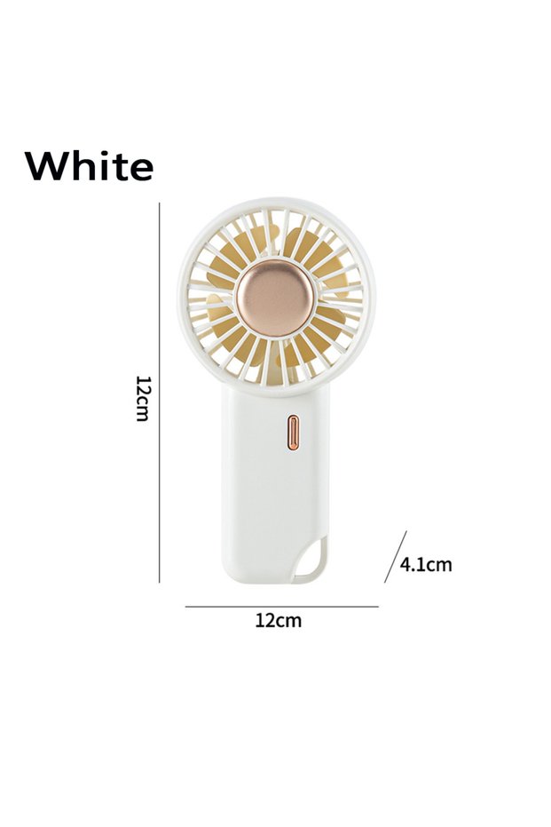 white MEET SUN 3-Speed Silent Small Handheld Portable Electric Fan Desktop USB Charging Sports Pocke