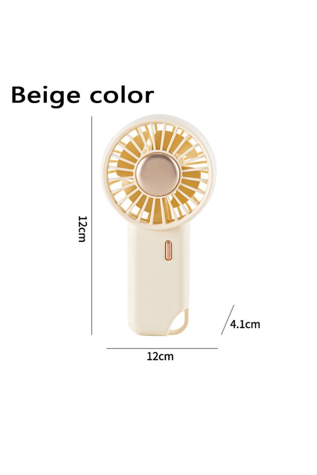 beige brown MEET SUN 3-Speed Silent Small Handheld Portable Electric Fan Desktop USB Charging Sports