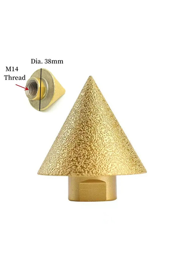 38mm-M14 M14 Thread Diamond Beveling Chamfer Bit 38/50mm Cone Punching Expanding Drill Bit Grinding