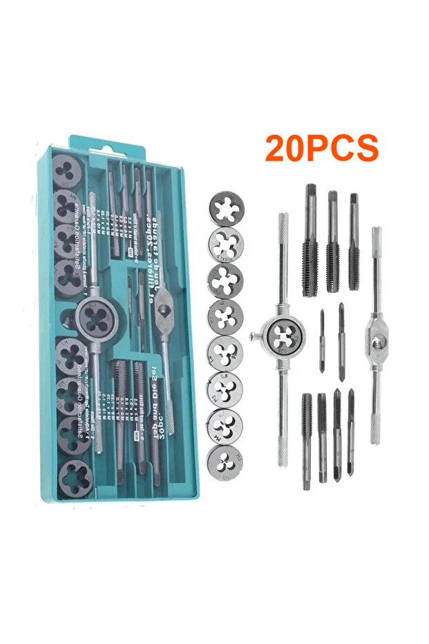 20pcs Multifunction Tap and Die Set 12/20PCS M3-M12 Metric Screw Thread Plugs Hand Taps Straight Tap