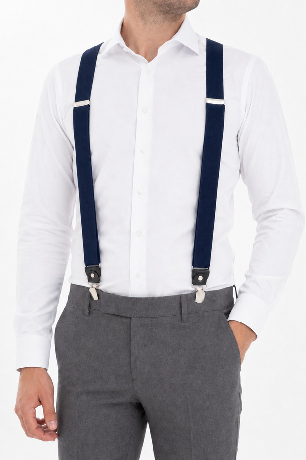 Men's Genuine Leather Detailed 4-Clip Adjustable Trouser Hanger