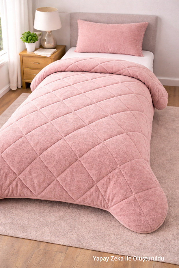 Wellsoft Single Colorful Quilt Double Sided 155x215 Pink