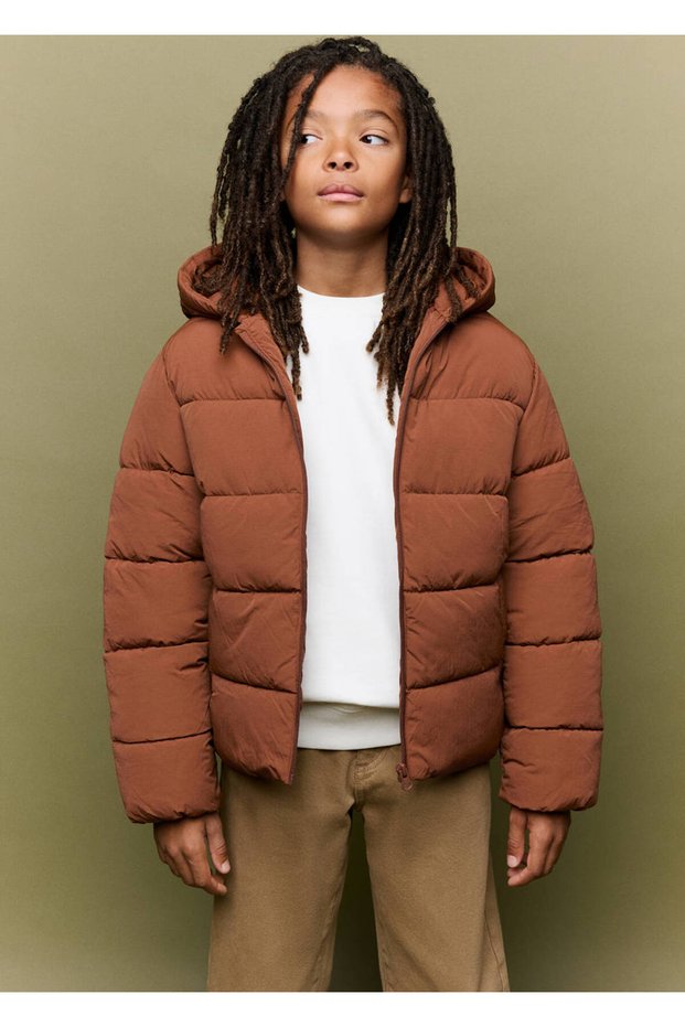 Kapüşonlu kapitone anorak