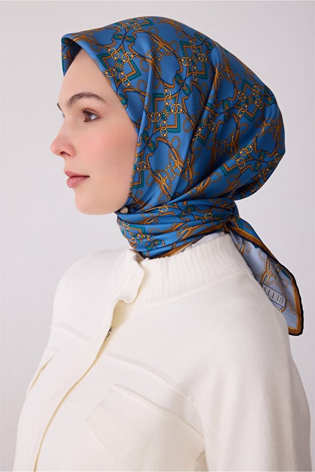 Tivil Pure Silk Scarf 4328 - 04 Indigo Batik Pattern