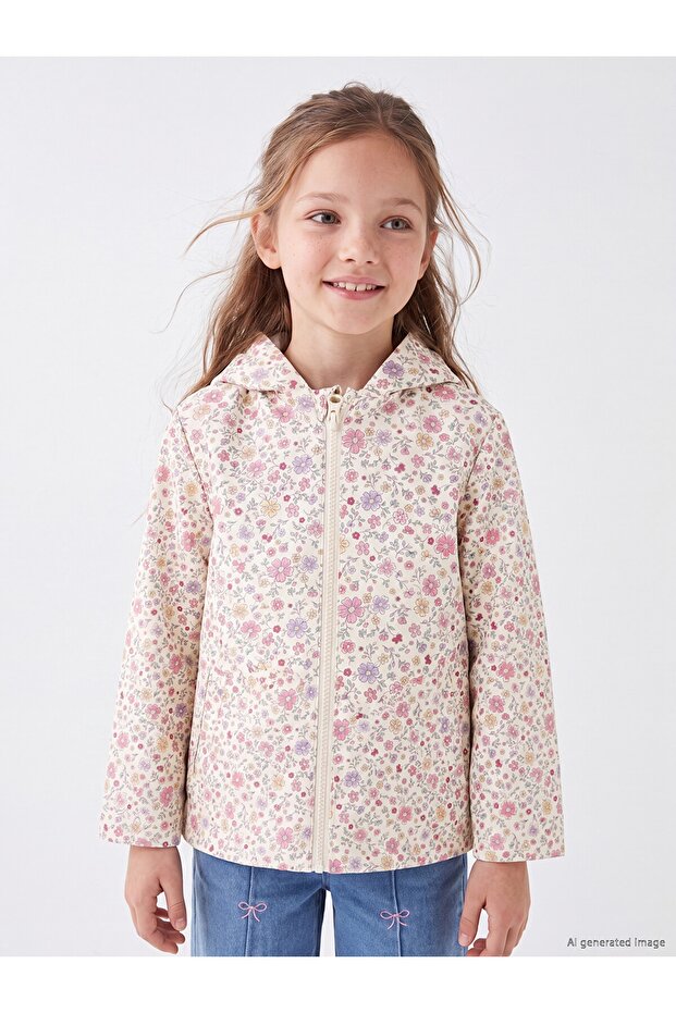 Hooded girl's raincoat