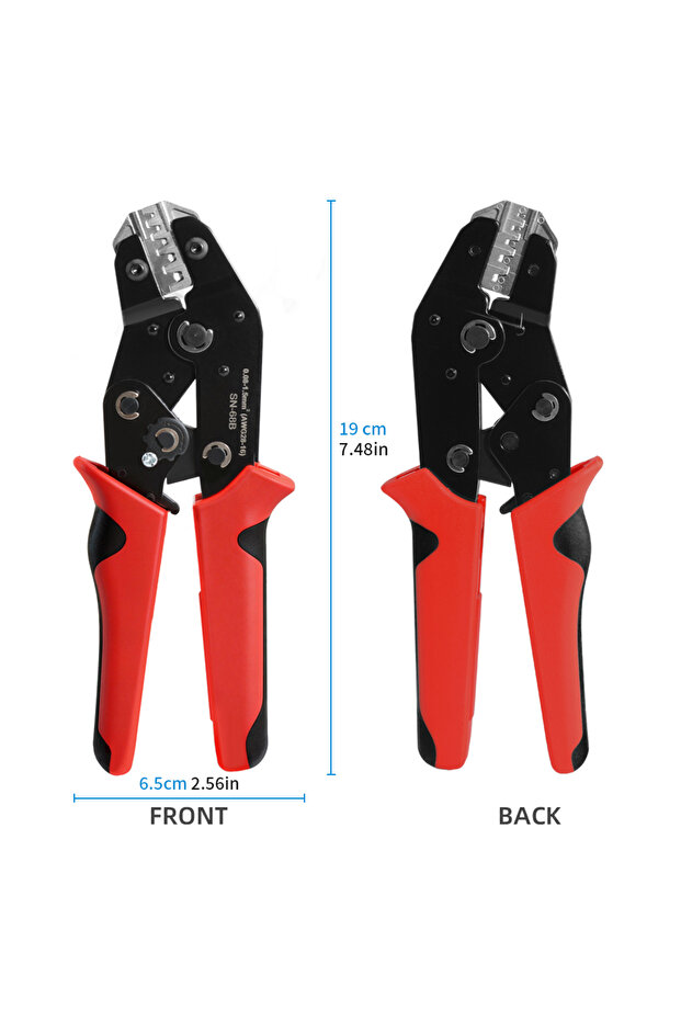 SN-68B Ratchet Crimper Pliers SN-68B For 0.08-1.5mm²(28-16 AWG) Wires Tool Crimps Plug JST ,TE,XH,SM
