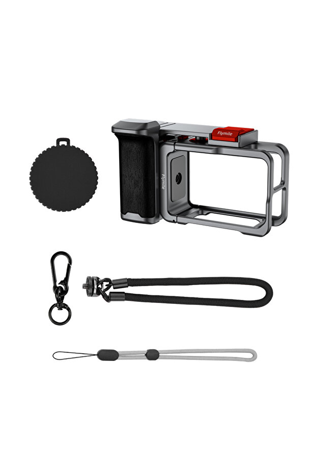 silver Metal Cage for DJI Action 5 Pro/4/3 Camera Full Protective Quick-release Metal Street Extensi