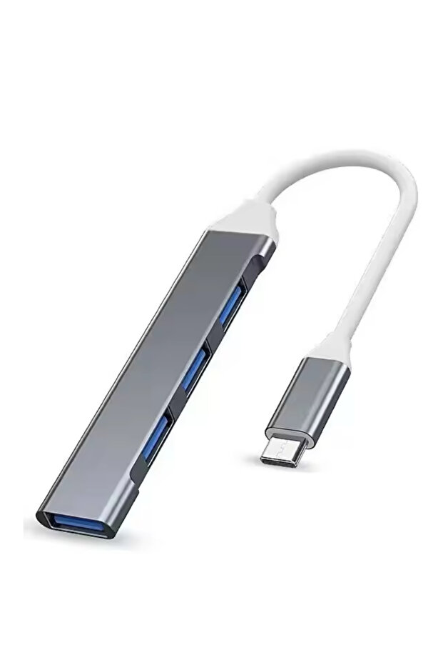 GRAY 467 USB Dock Multi-Function Wire Divider High Speed Transmission One Drag Four Expanders for Mo
