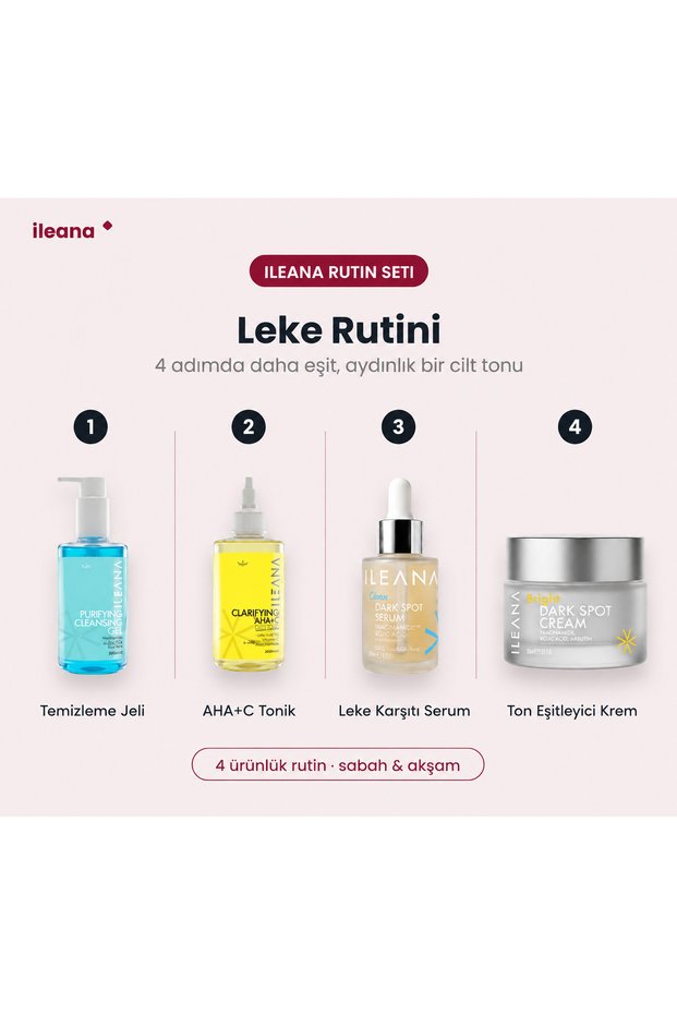 Ileana Anti-Blemish Care Routine Set — Cleansing Gel, Tonic, Serum, and Cream (4-Piece Set)