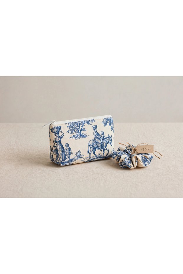 French Village Vintage Makeup Bag (Duck Fabric)