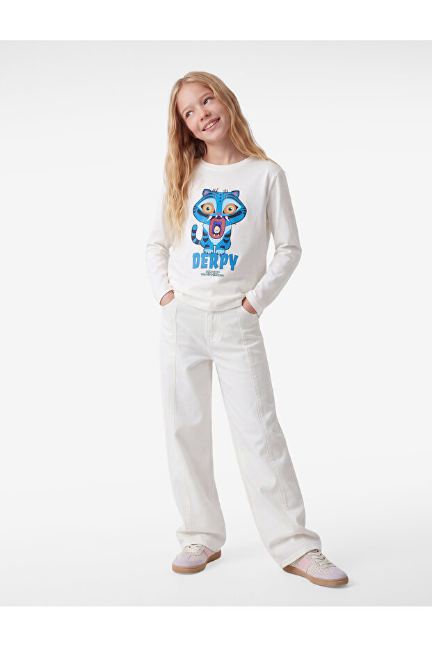 Demon Hunters Derpy Printed Cotton Crew Neck Long Sleeve Licensed T-Shirt