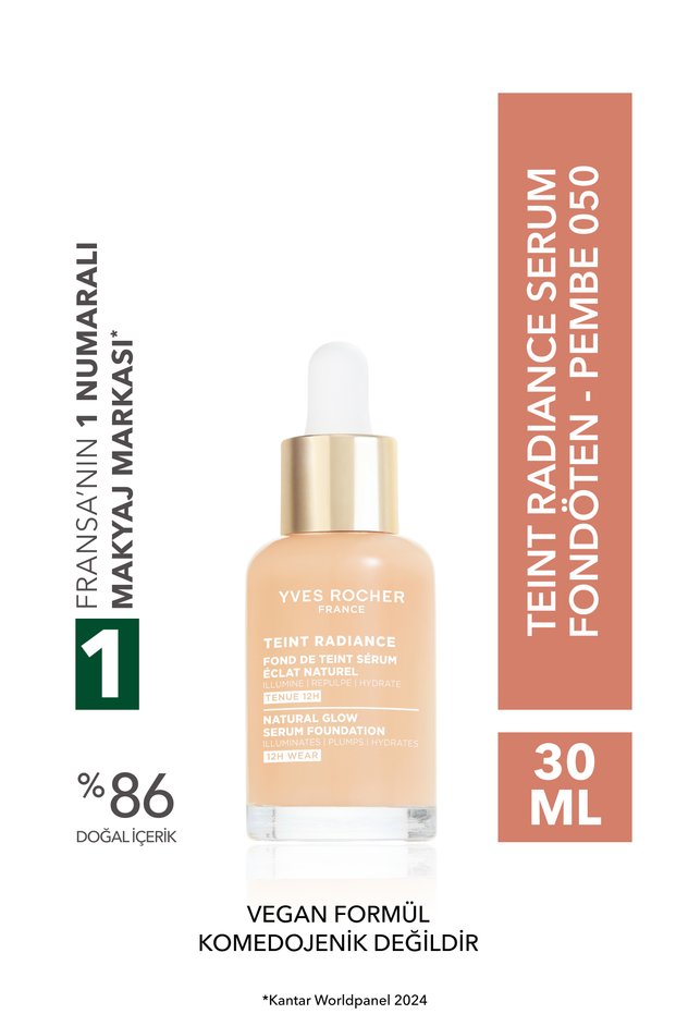 Teint Radiance Skin Smoothing, Hydrating and Radiance-Boosting Vegan Serum Foundation Pink 050