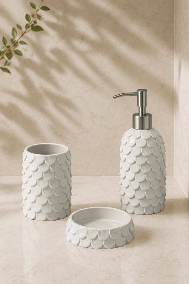Lindy 3 Piece Bathroom Accessory Set Gray