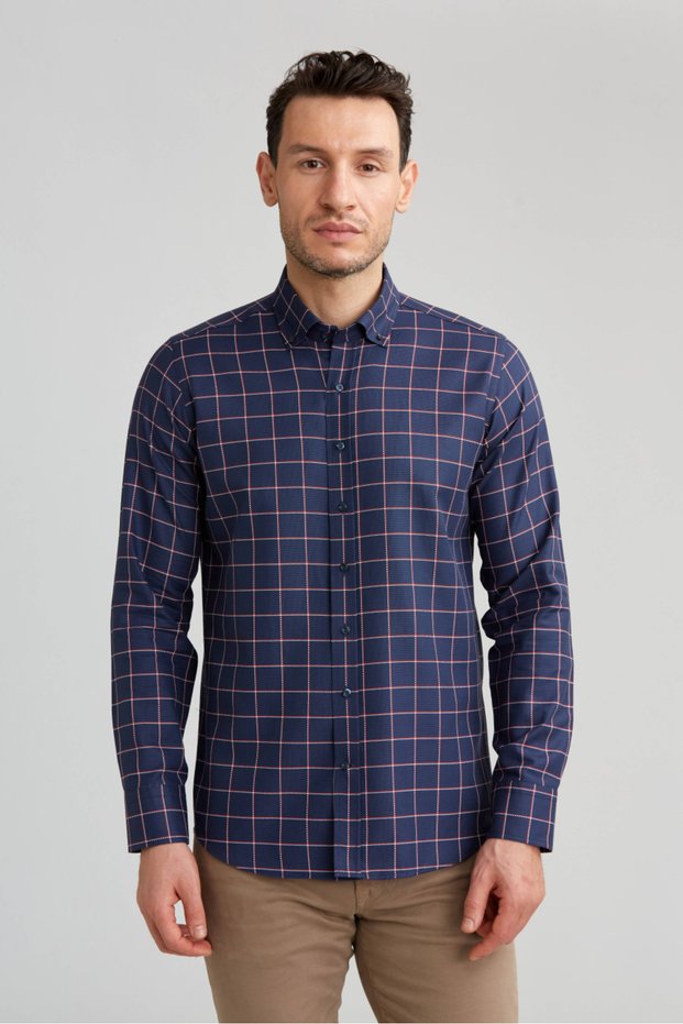 Bi̇sse Sports Shirtregular Fittup-Collar Ecose Red