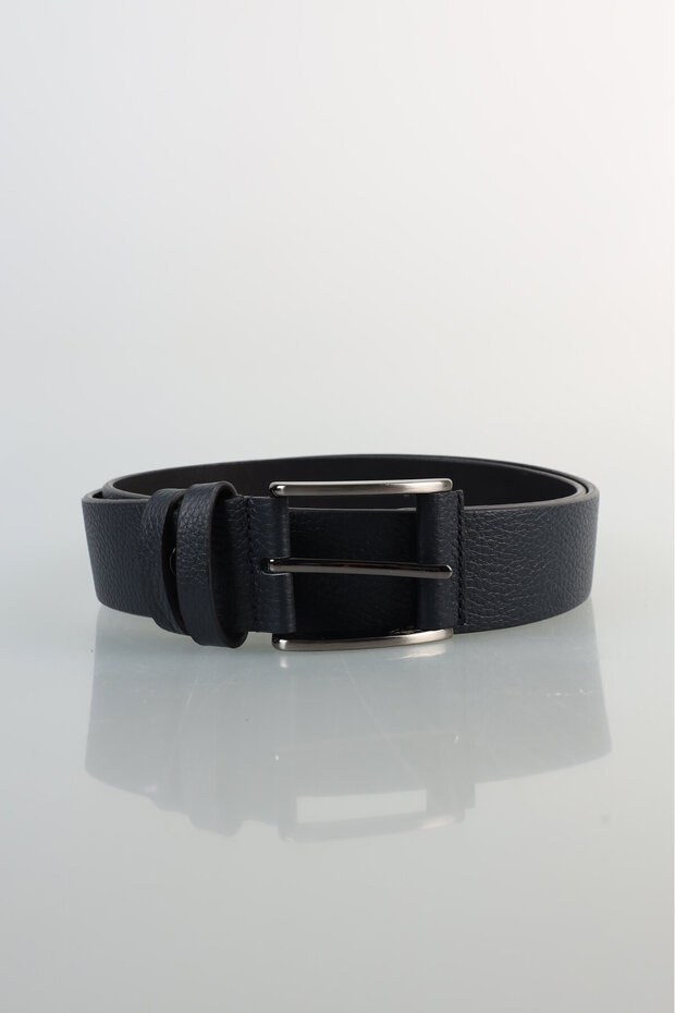 Navy Blue Leather Floter Seamless Sports Belt