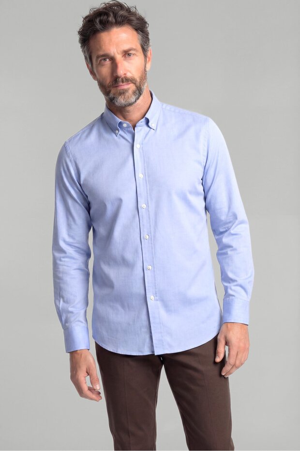 Long Sleeve Pasha Collar Without Pockets Light Blue