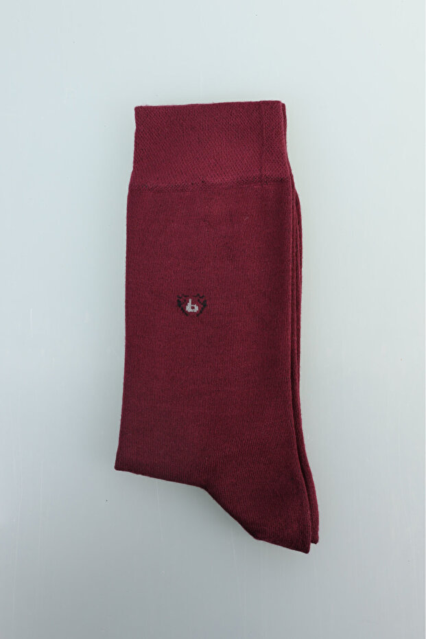 Burgundy Bamboo Socket Long Socks