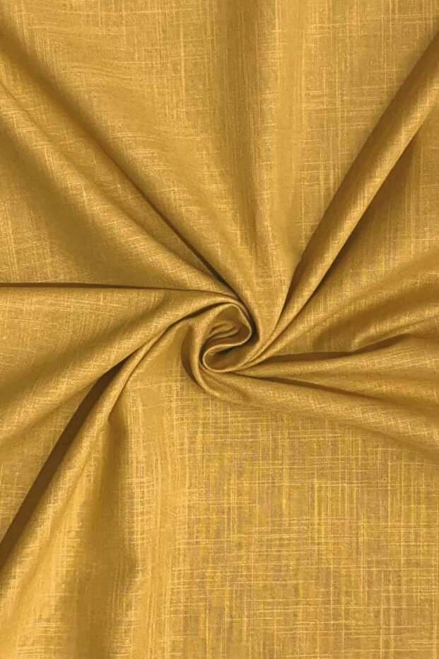 Shantuk Linen Look 100% Cotton Fabric 150 cm Mustard Yellow