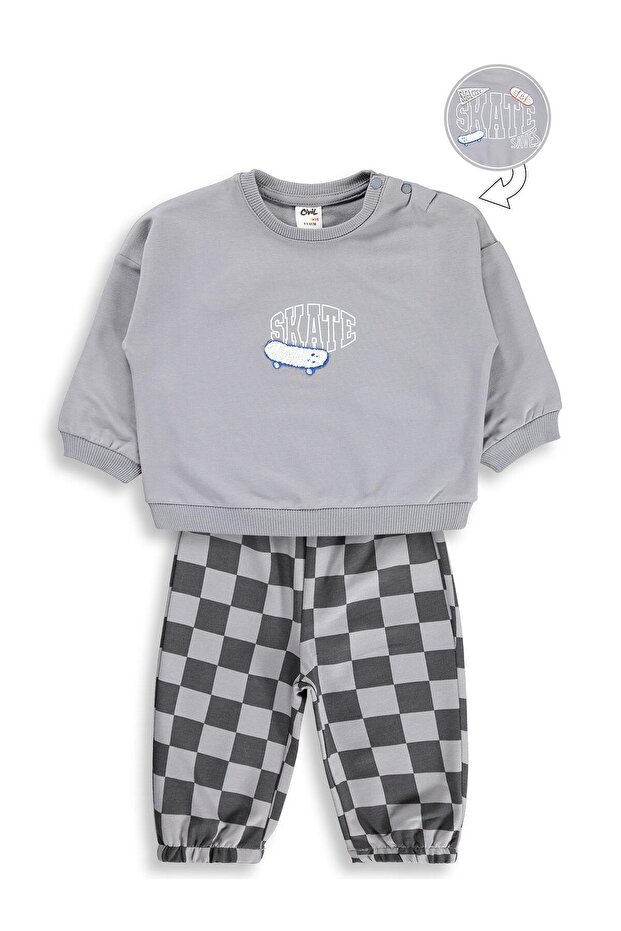 Skate Printed 6-18 Month Set - Gray