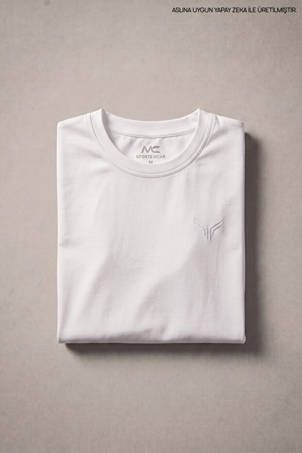 Men's Trend Crew Neck Basic White T-Shirt