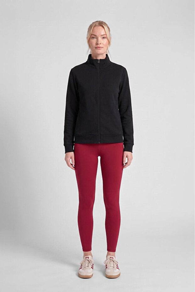 Women's Zippered Fleece Sweatshirt Long Sleeve