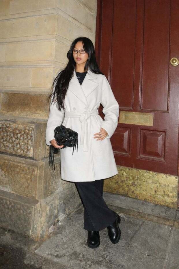 Front Buttoned Belted Cashmere Coat