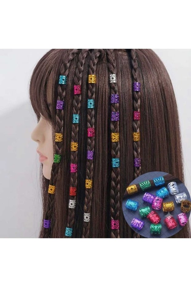 Bohemian Hair Braid Rings-Hair Earring Set Colorful Model 10-Piece Hair Charms (Bc-1143)
