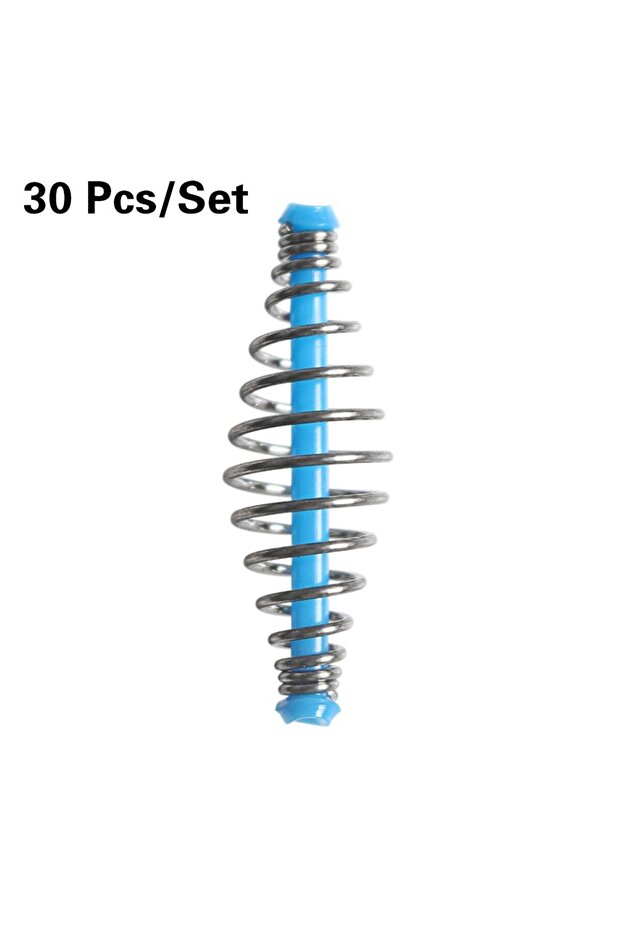 Blue 30pcs/Set Fishing Bait Spring Lure Inline Hanging Tackle Stainless Steel Feeder