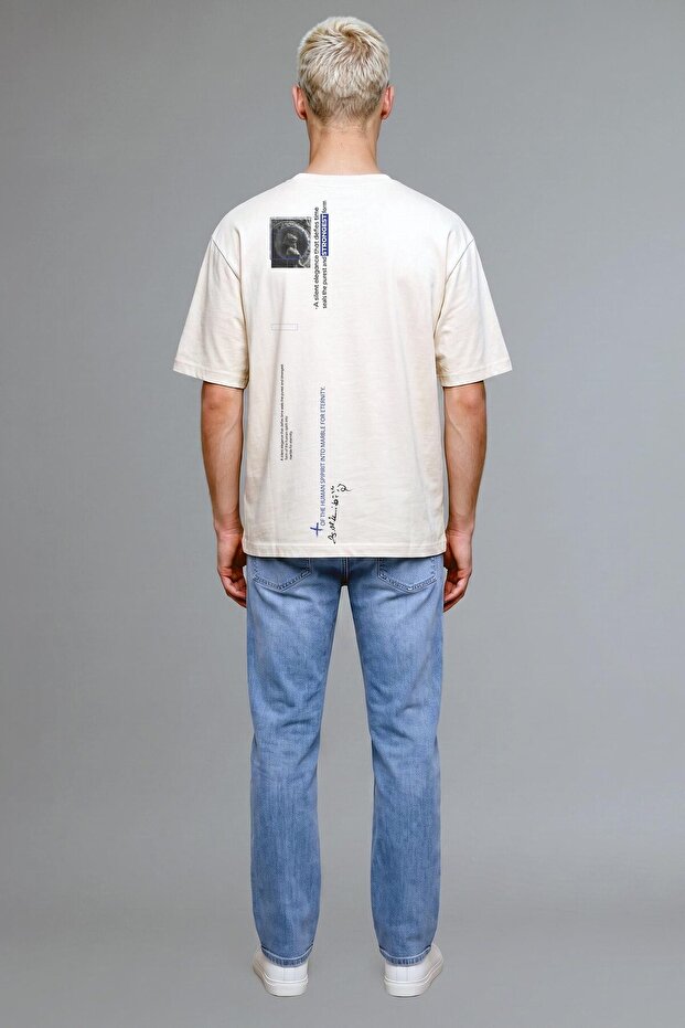 100% Cotton Boxy Fit Crew Neck Label Detailed Short Sleeve T-Shirt H7911Ax26Au