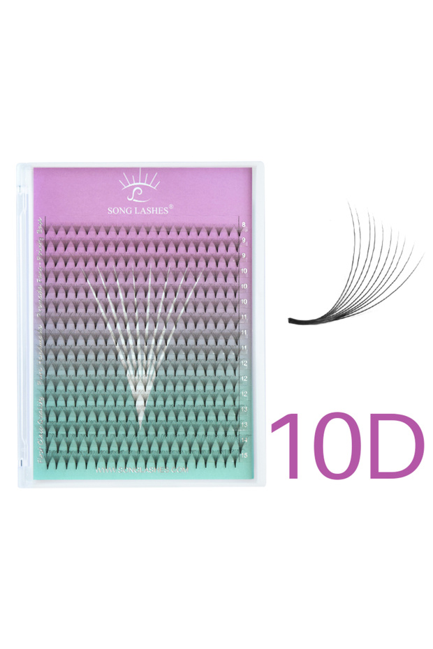 12mm 0.07mm D 10D SONG LASHES Premade Fasn Pointy Base 8D 10D Eyelash Extension 0.7 0.1 Thickness V