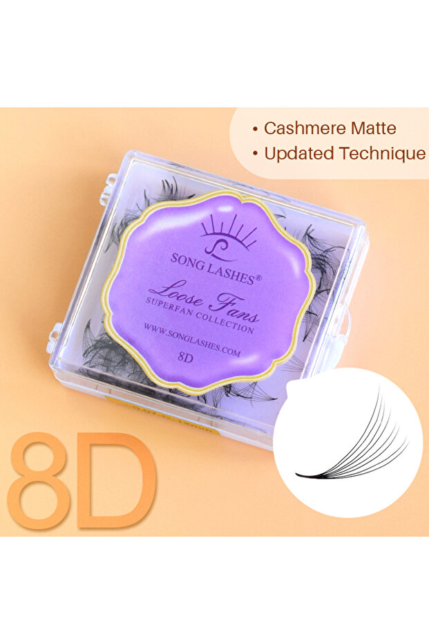 11mm 0.07mm D 8D-0.07-480-600 fans Song Lashes8D Pointy Base Premade Fans Loose Fans Medium Stem Sha