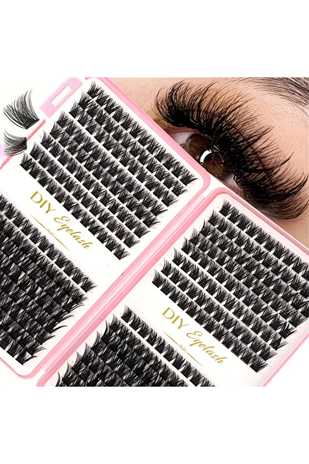 Eyelash Extension Kit - Individual Eyelash Set, D-Roll, Multiple Lengths, Odorless, Easy to Apply fo